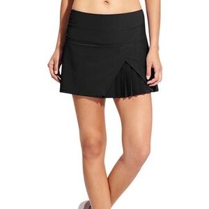 Athleta Sneaky Pleats Black Tennis Skort Size XL